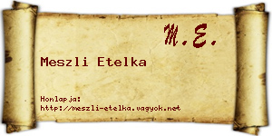 Meszli Etelka névjegykártya